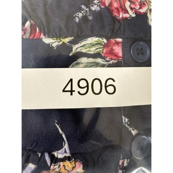 Band Of Gypsies Size XS Dark Floral Print V Neck Mini Fit Flared Dress Navy - Picture 8 of 8